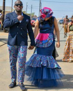 Clipkulture Bride and Groom In Zulu Traditional Wedding Attire For Umembeso
